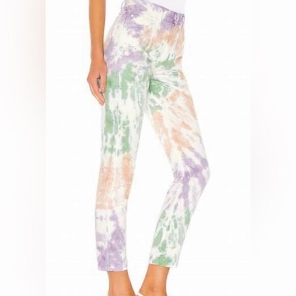 GRLFRND Karolina Tie Dye Jeans in Sugar Magnolia Size 25 Made in USA 100% cotton - Picture 1 of 8